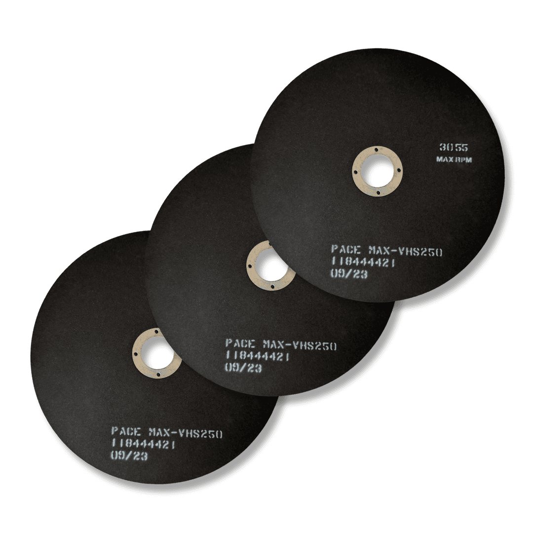 MAX-VHS abrasive cut-off blades for tool steel and hardened steel sectioning