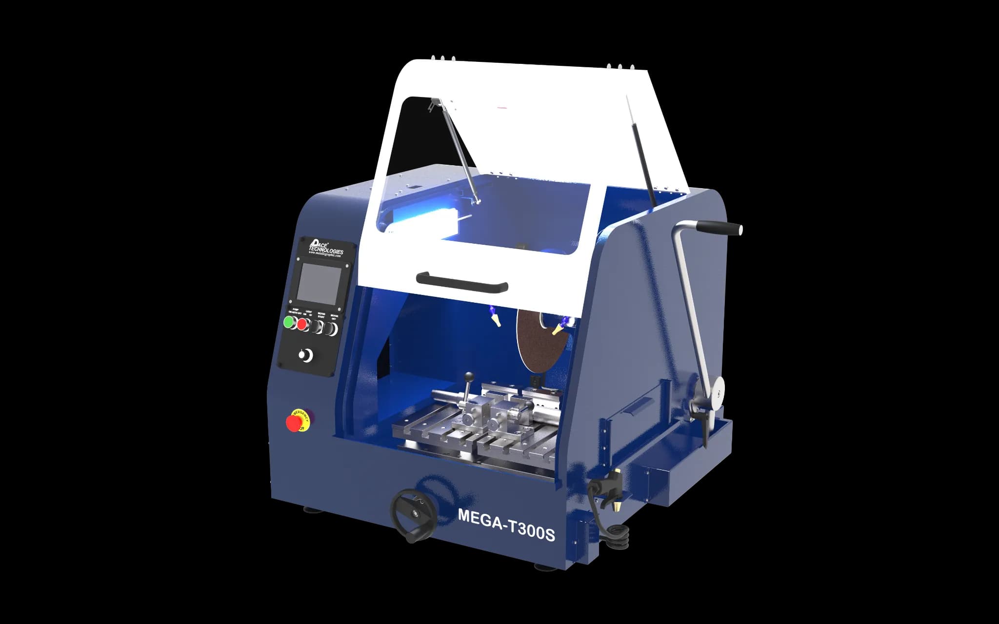 Manual abrasive cutter for sectioning samples